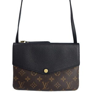 Louis Vuitton Monogram Leather Brown Twice Shoulder Bag